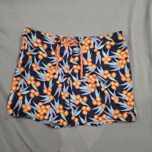 Patagonia Wavefarer Board Shorts Womens 16 Navy Orange Floral Swim Trunks Surf